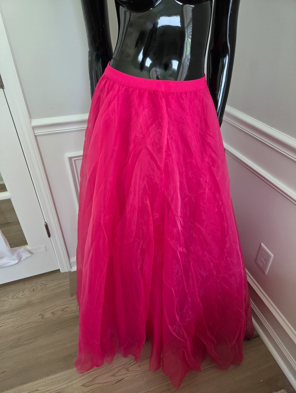 Women's Hot Pink Maxi Tulle Skirt - Picture 1 of 6